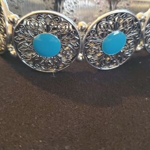 Paparazzi Silver Bracelet with Turquoise Accents